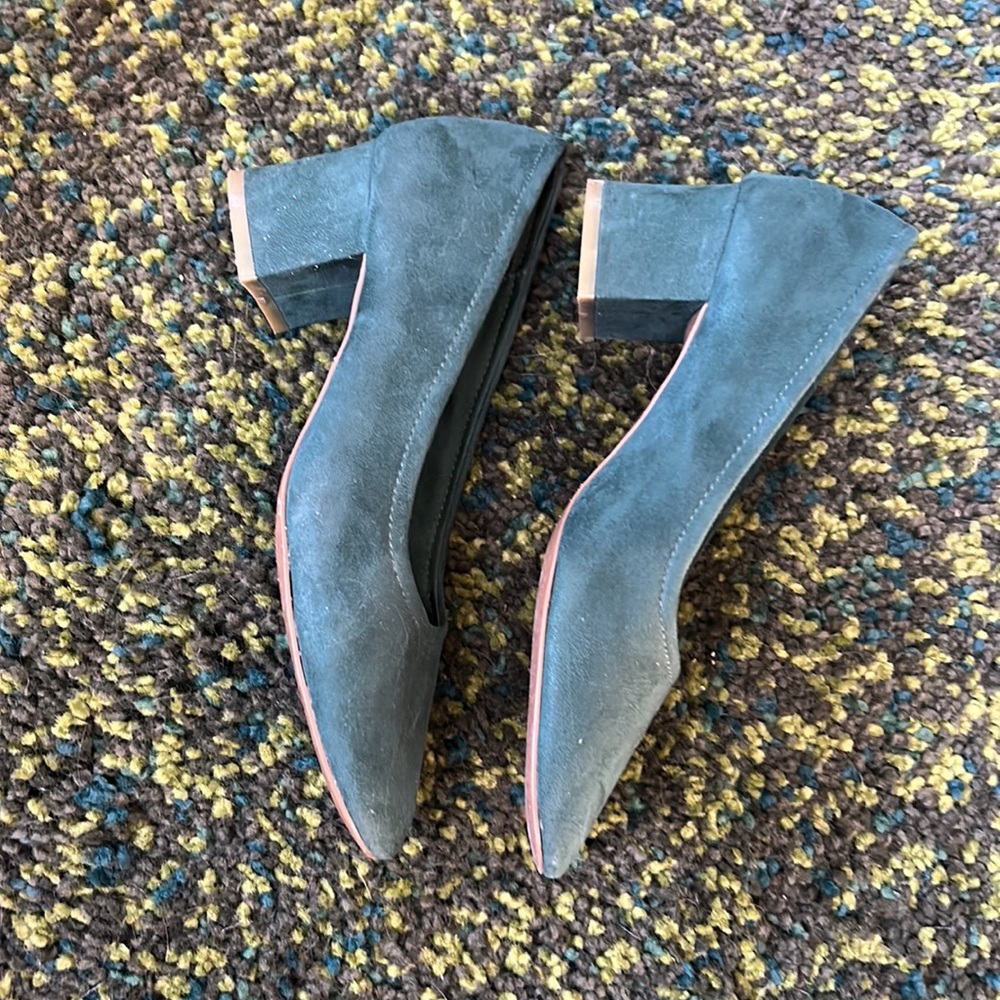 Oak + Fort Green Vegan Suede Kitten Block Heels - Picture 5 of 5